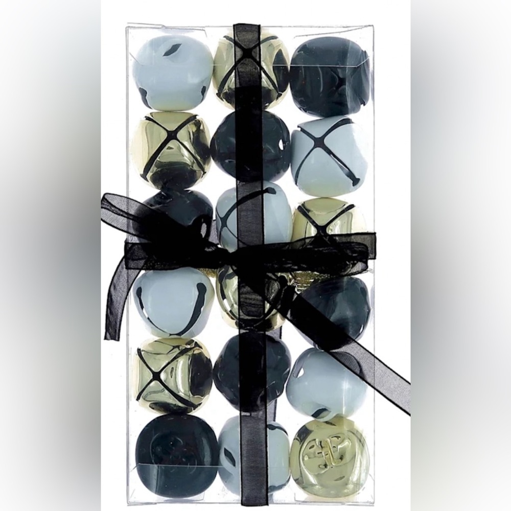 Crosby St. 18-Count Black, White & Gold Shatterproof Bells, 1"